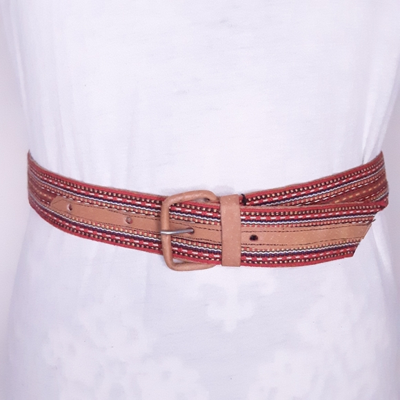 Lightweight Geometric Print Fabric Belt - Picture 1 of 6
